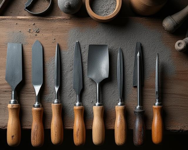 Outils traditionnels de taille de lauze