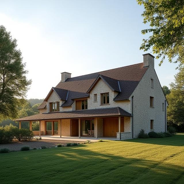 Ferme du Colombier avec extension contemporaine